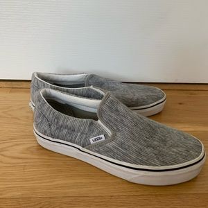 RARE grey slip on ribbed textured vans